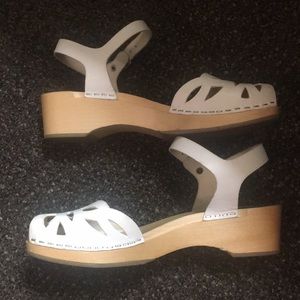 Swedish hasbeens ornament lacy sandal low heel